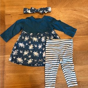 Nordstrom Baby 6months Dress, Leggings & Headband Set